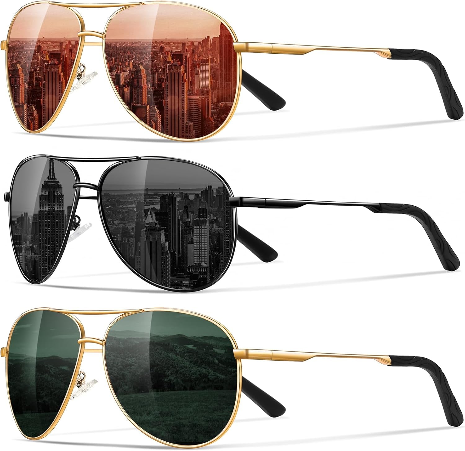 Polarized Aviator Sunglasses for Men Women, Driving Mens Sun Glasses with UV Protection for Fishing Golf