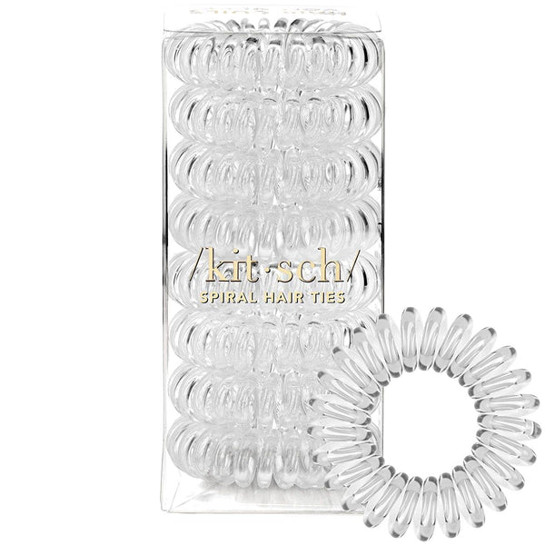 Spiral Hair Ties for Women - Creaseless and Dent-Free Coil Hair Ties | No Damage, Phone Cord Coils | Made of Flexible and Durable Plastic | 8Pcs (Clear/Transparent)