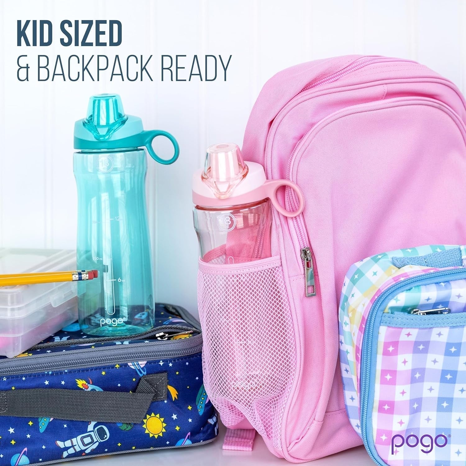 18Oz Kids Plastic Water Bottle with Straw Lid and Carry Handle, Reusable, BPA Free, Dishwasher Safe, Perfect for Travel, School, Outdoors, and Gym