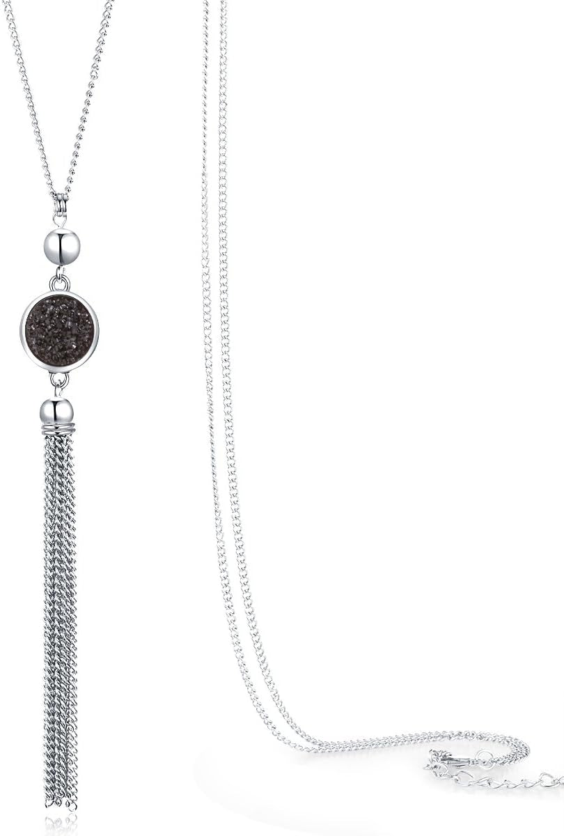 Vintage Long Sweater Necklace Chain Pendant Tassel Bohemian Classical Retro Style