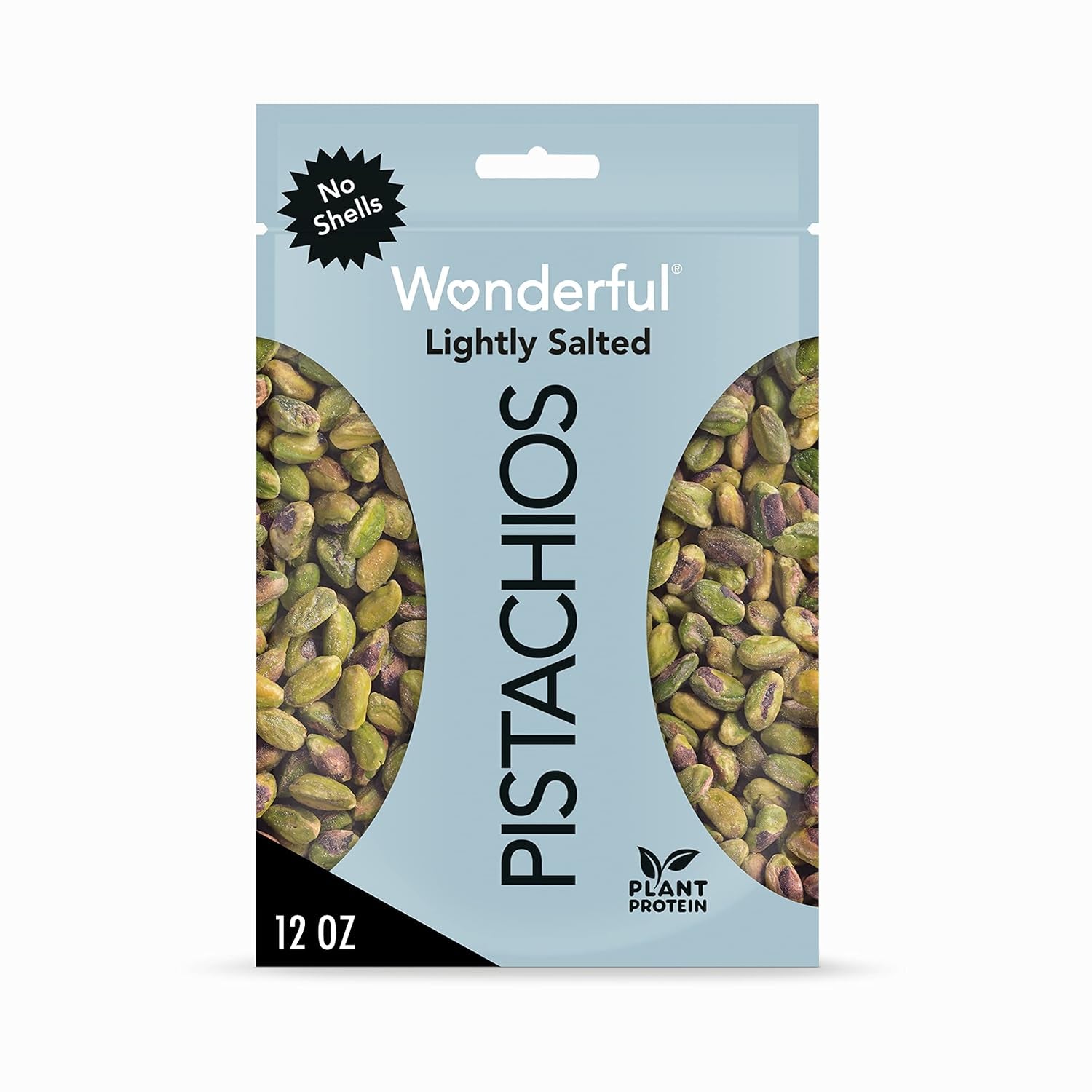 No Shells, Lightly Salted Nuts, 12 Ounce Resealable Bag, Protein Snacks, Gluten Free, Healthy Snack