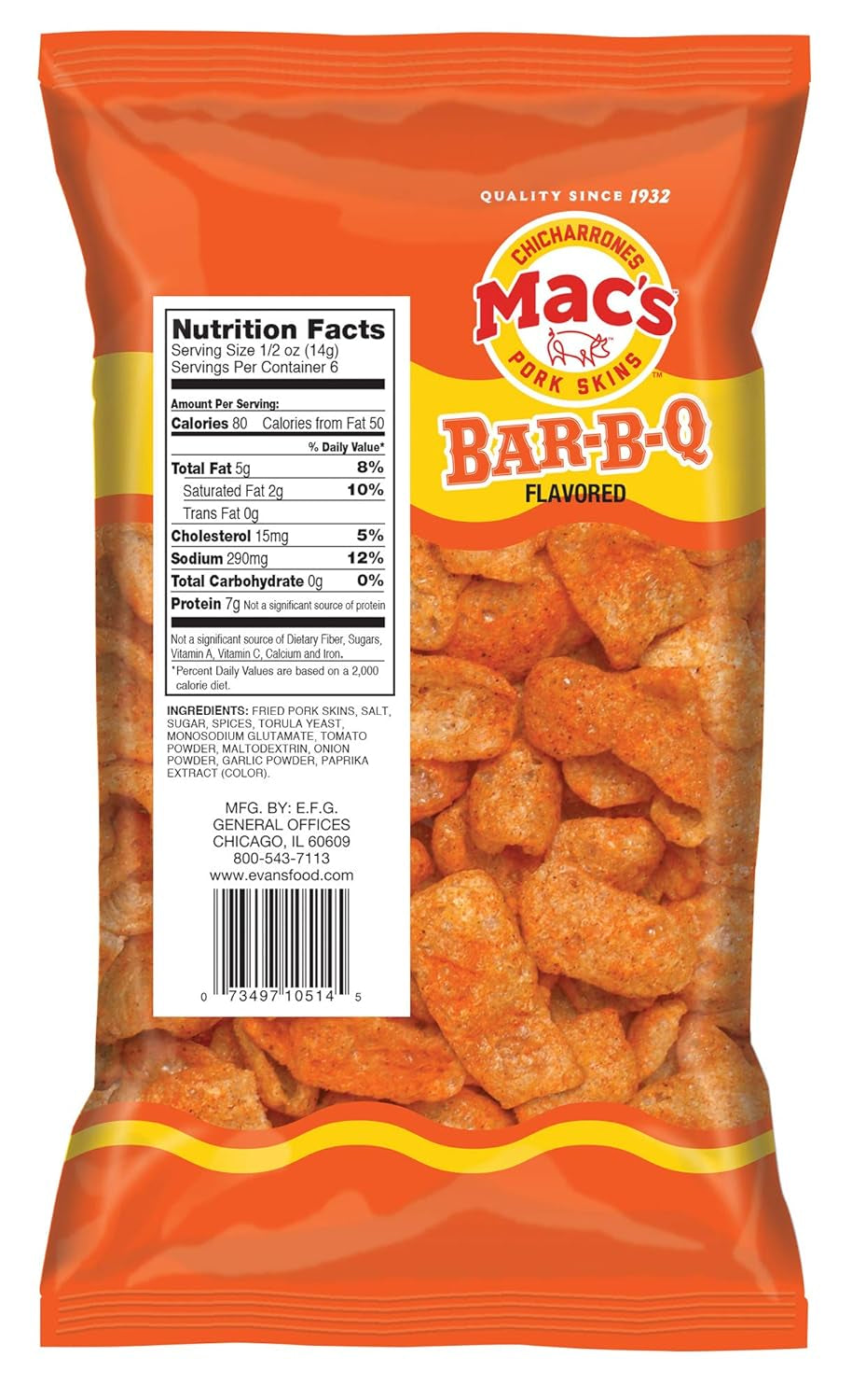 Pork Rinds, Fried Pork Skins, Chicharrones, BBQ - Barbecue (3 Ounce Bags (Pack of 12))