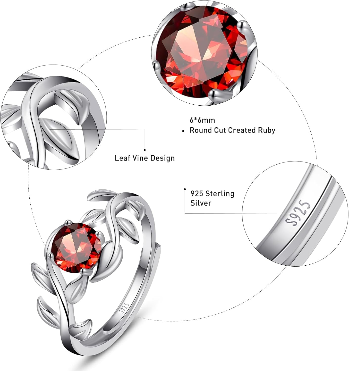 Cubic Zirconia Engagement Ring for Women Promise Wedding Ring Anniversary Valentines Open Size 5-9
