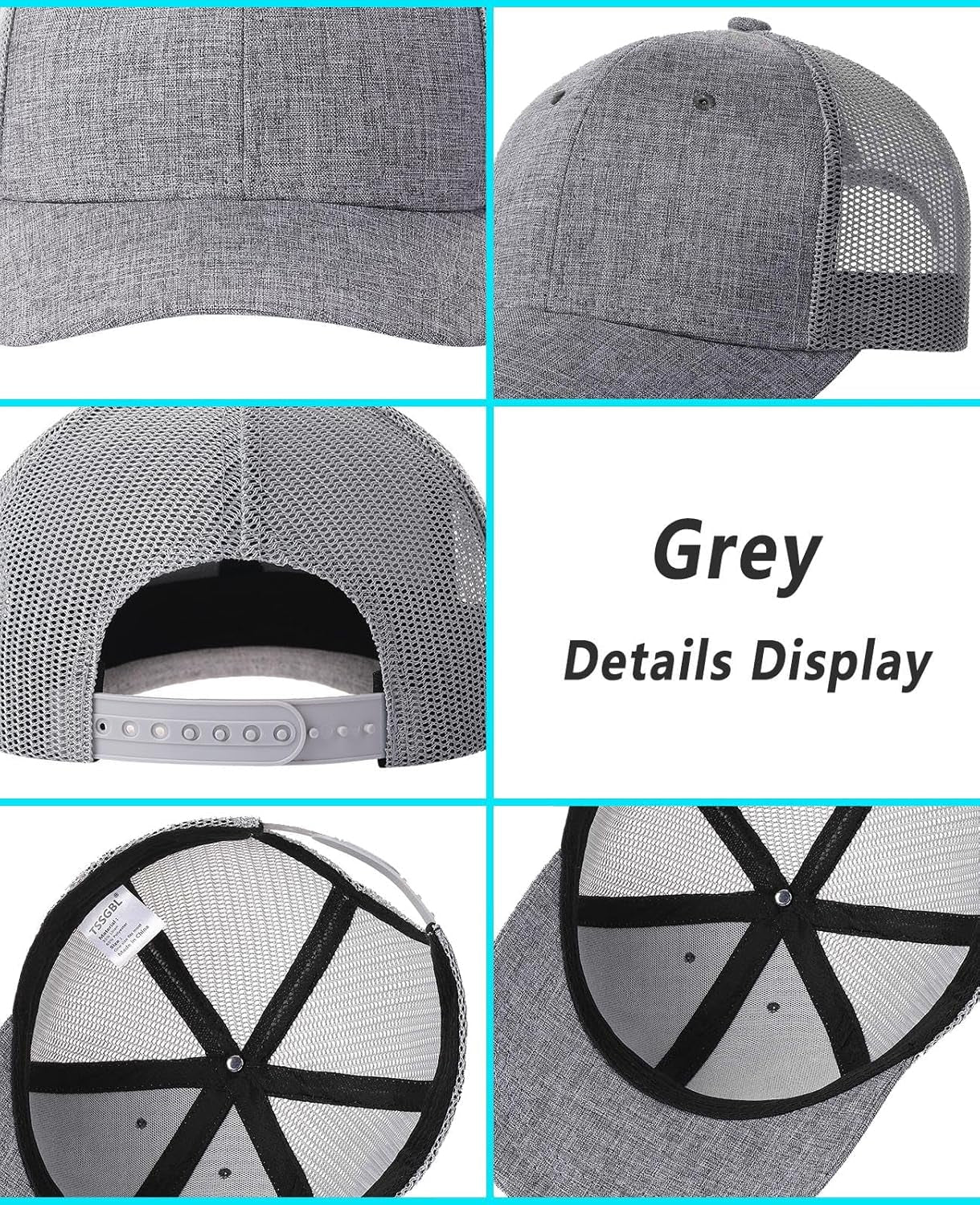 2 Pack Snapback Trucker Baseball Hats Mesh Back Adjustable Blank Ball Caps for Men Women