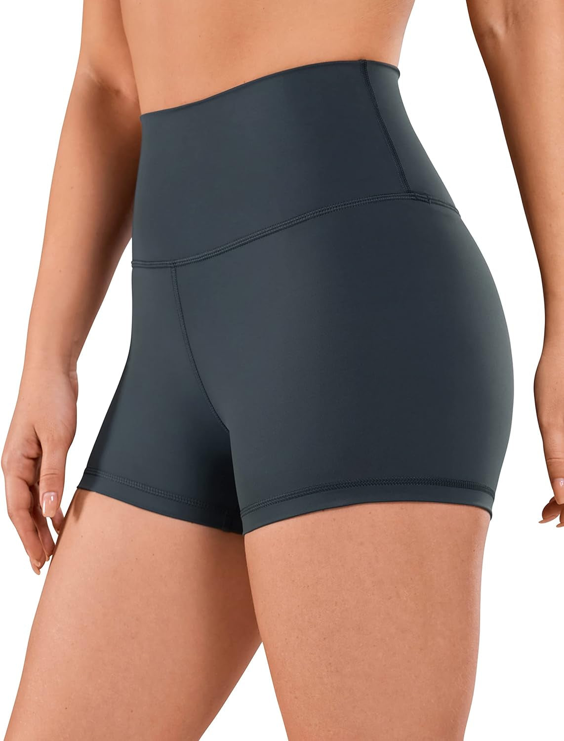 Women'S Naked Feeling Biker Shorts - 3 Inches High Waisted Yoga Workout Running Spandex