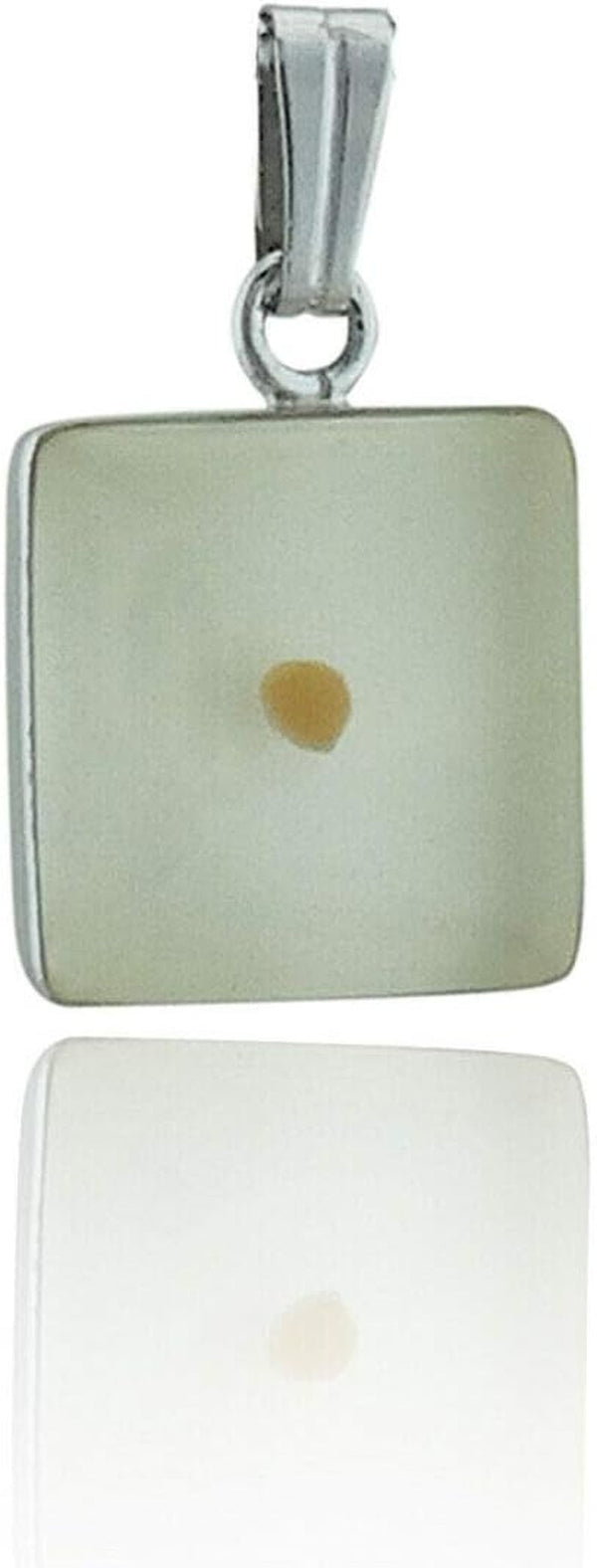 Real Mustard Seed Pendant Stainless Steel Resin Square White Faith Bible Charm