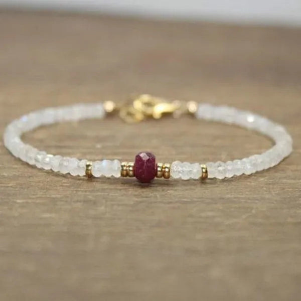 Ruby and Moonstone Bracelet Ruby Jewelry