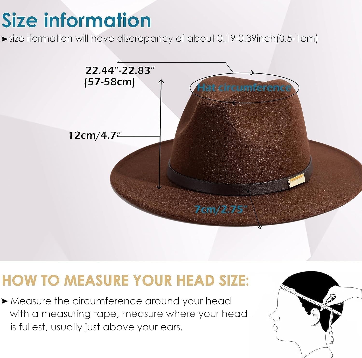 Fedora Hats for Men Wide Brim Panama Hat with Classic Belt