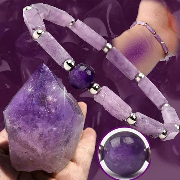 1Pcs Amethyst Bracelet for Women Girls Stone Energy Bracelet Healing Yoga Bracelet Fashion Jewelry Gift
