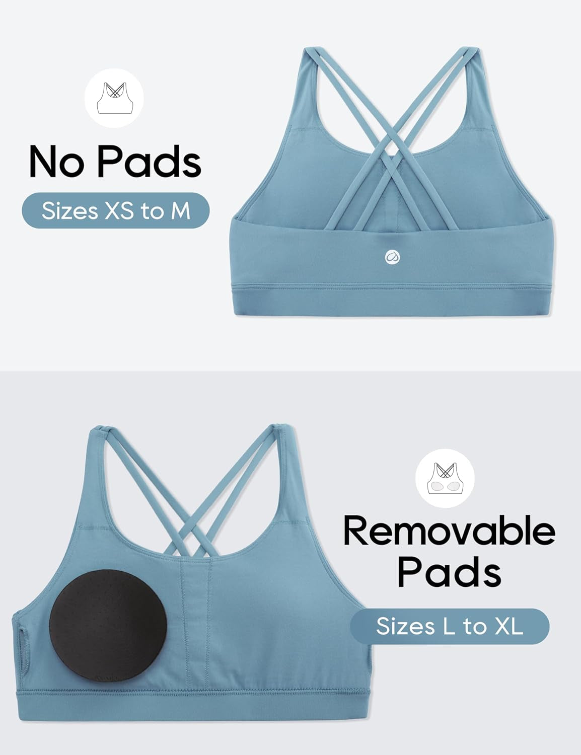 Girls Butterluxe Training Bra - Strappy Scoop Neck for Teens Kids Yoga Sports Comfort Dance Crop Top