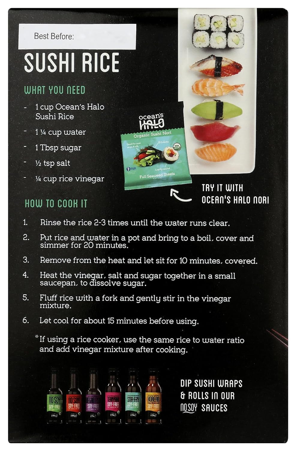 OCEANS HALO Organic Short Grain Sticky Rice, 32 OZ