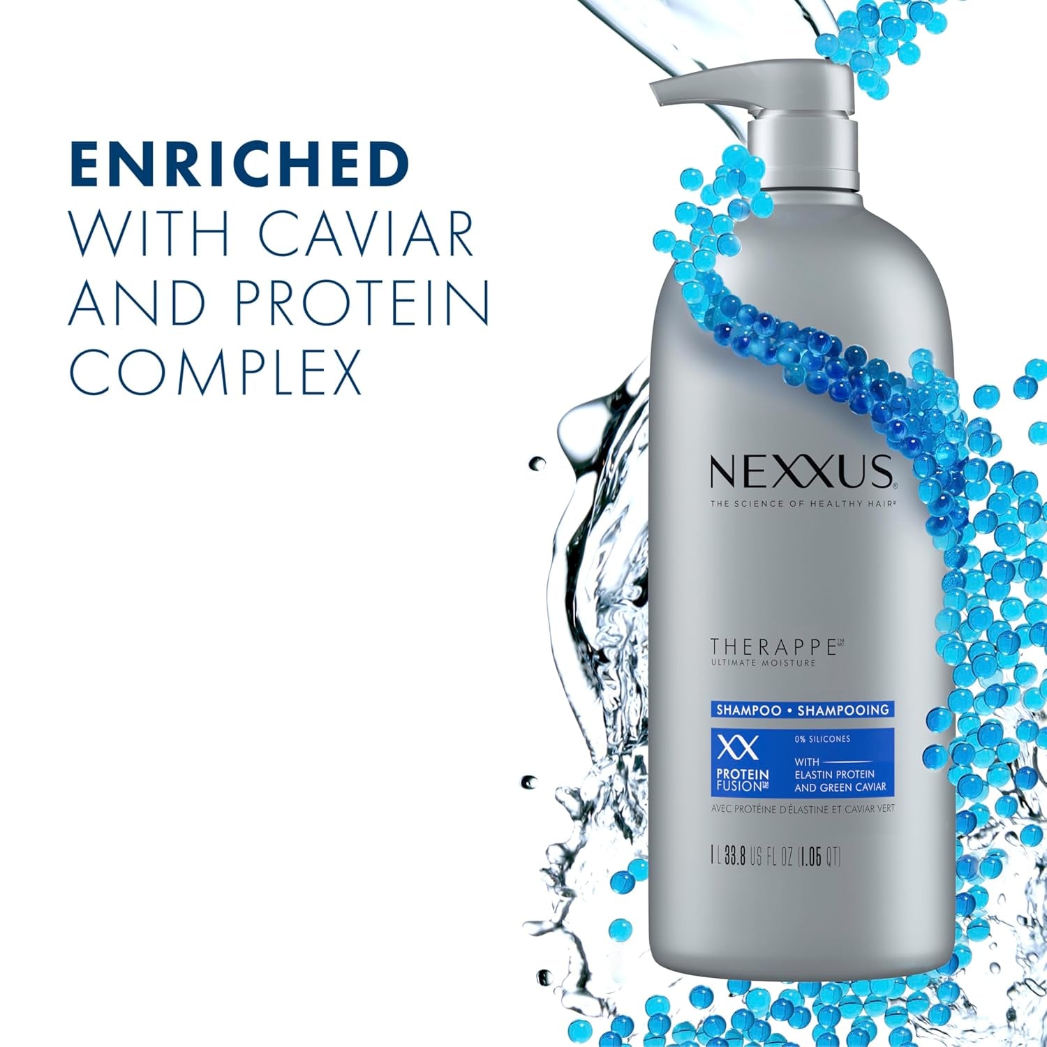 Shampoo and Conditioner Therappe Humectress 2 Count for Dry Hair Silicone-Free, Moisturizing Caviar Complex and Elastin Protein 33.8 Oz