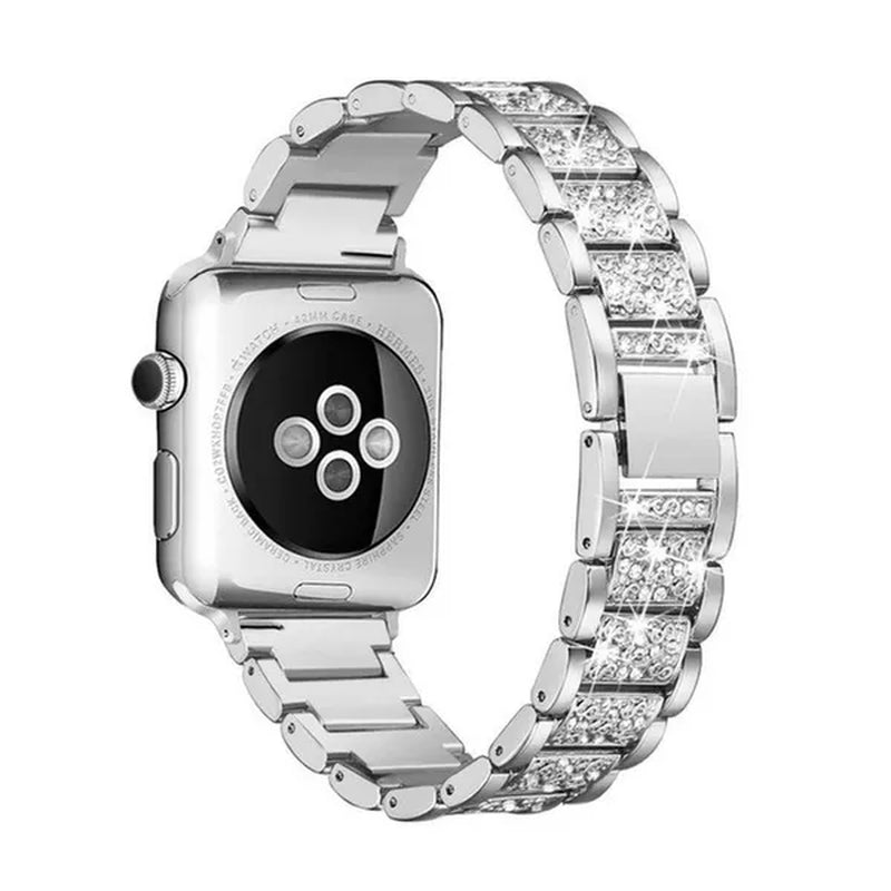 For Apple Watch Band 40mm 44mm 38mm 42mm women Diamond Band for Apple Watch series 6 5 4 3 2 1 iWatch bracelet stainless steel strap For Fitbit Charge 2/3/4 Blaze/Fitbit Versa Lite
