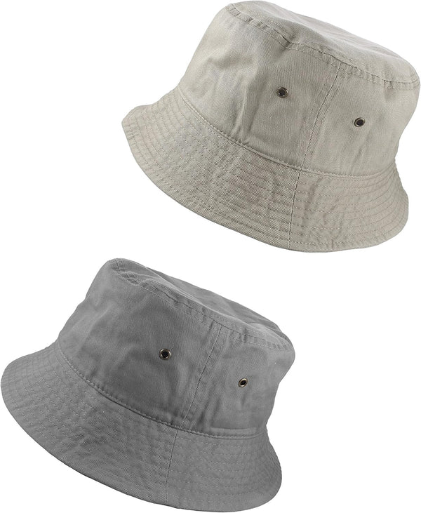 Solid Color 100% Cotton Bucket Hat for Women and Men Packable Travel Summer Beach Hat