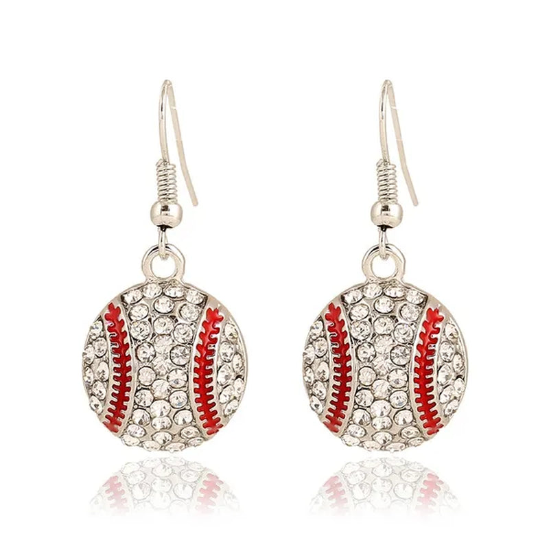 Sports Theme Diamond Zinc Alloy Earrings / Drop Earrings / Necklace