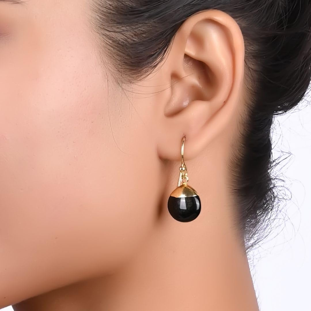 Gempires Lapis Lazuli Teardrop Dangle Earrings for Women, 14K Gold Electroplated Pear Crystal Earrings with Gold Plated Hooks, Dangling Drop Earring, Party Wear