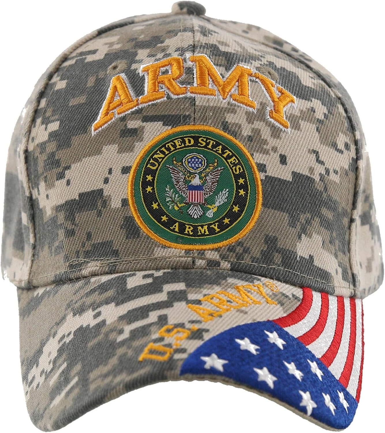 United States Army CAMO Baseball Style Embroidered HAT Flag Us USA Cap