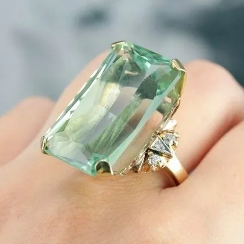 3 Carats Green Diamond Luxurious 925 Sterling Silver Women'S Engagement Wedding Love Ring Size 6-10