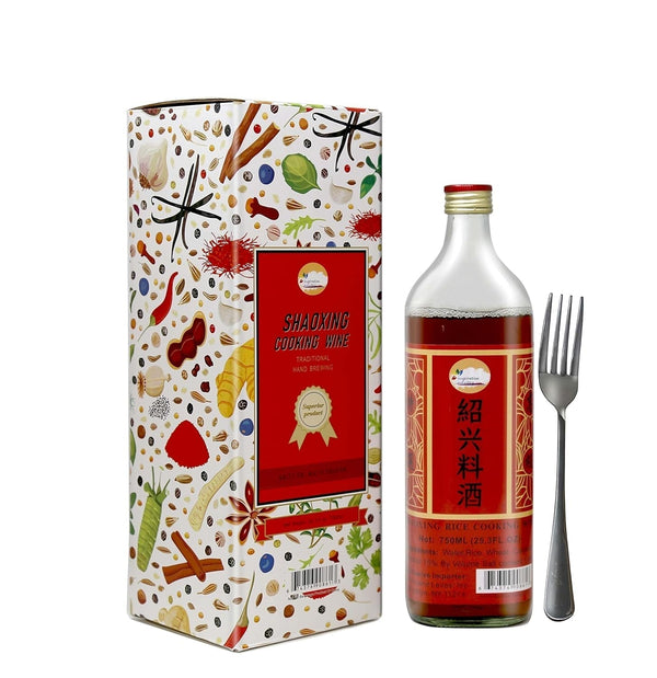 Shaohsing Rice Cooking Wine， Shaohsing Wine, Shaoxing Wine Chinese Cooking Wine, Shaoxing Rice Wine, 750 ML(25.3 Fl, OZ) Comes with Free Inspiration Spoon. (1 Bottle)