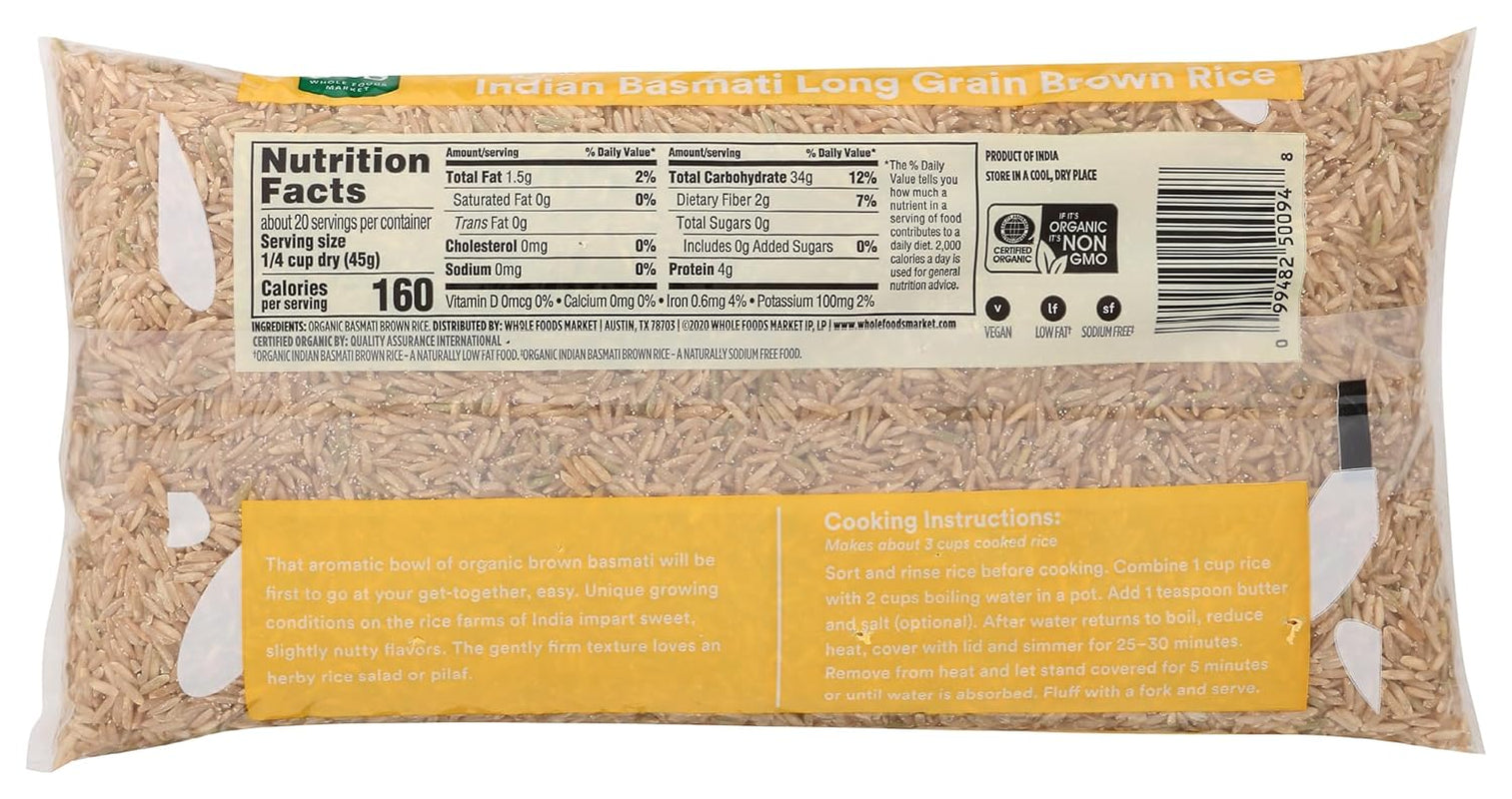 , Rice Indian Basmati Brown Organic, 32 Ounce