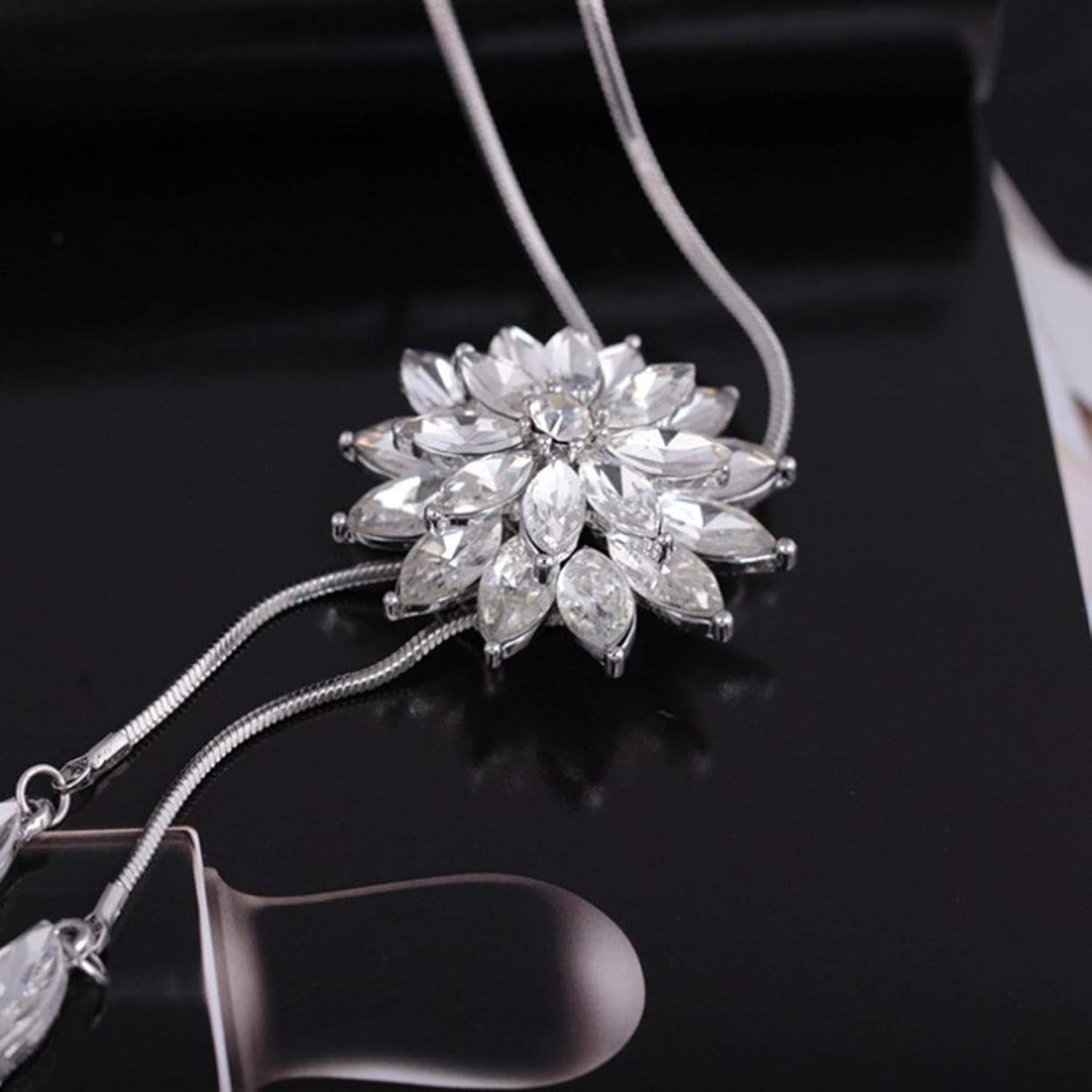 Clearance Deals Fahion Women Charm Bridal Engagement Crystal Rhinestone Snowflake Pendant Necklace Jewelry Gift by (C)