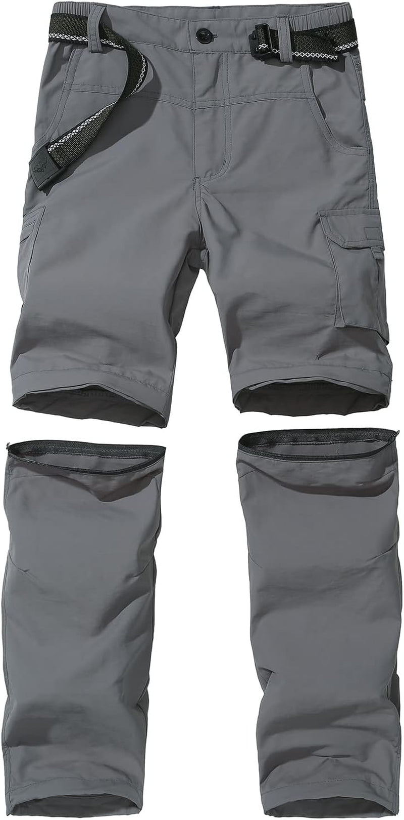 Boy’S Scout Pants Convertible Hiking Quick Dry Zip off Pants Outdoor Climbing Casual Trouser Kids Youth Cargo Pants