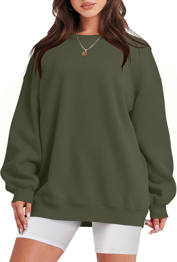 Sweatshirt for Women Oversized Crewneck Hoodies Fleece Casual Pullover Top Fall Fashion Outfits Clothes 2025