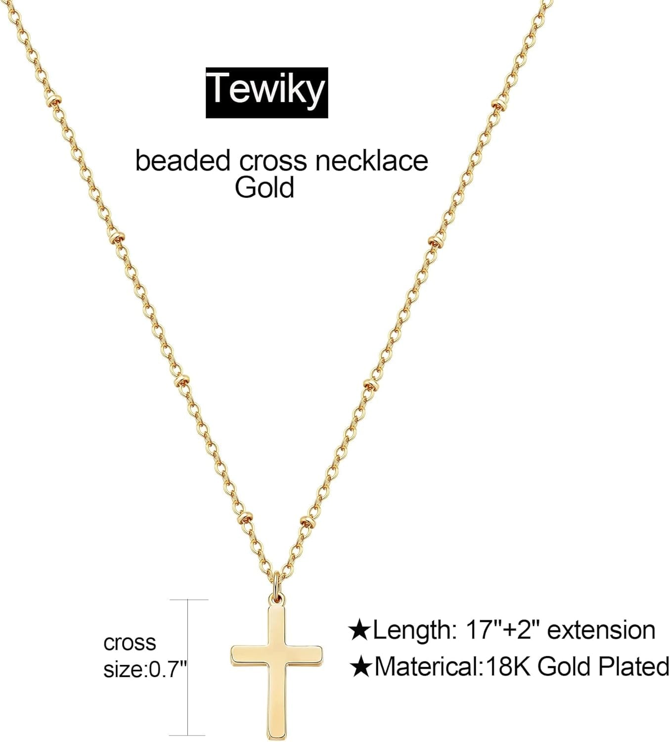 Diamond Cross Necklace for Women-Dainty 14K Gold Cubic Zirconia Pendant Necklaces Simple Gold Cross Pendant Necklace Cute Tiny Gold Jewelry