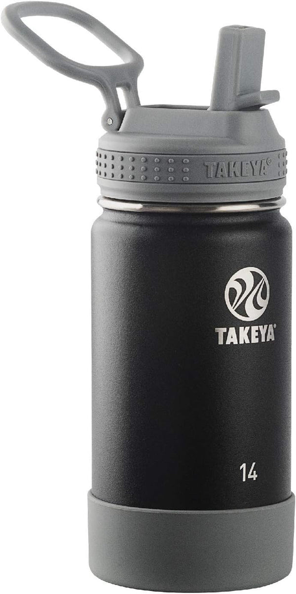 Actives Kids 14 Oz Vacuum Insulated Stainless Steel Water Bottle with Straw Lid, Blackberry