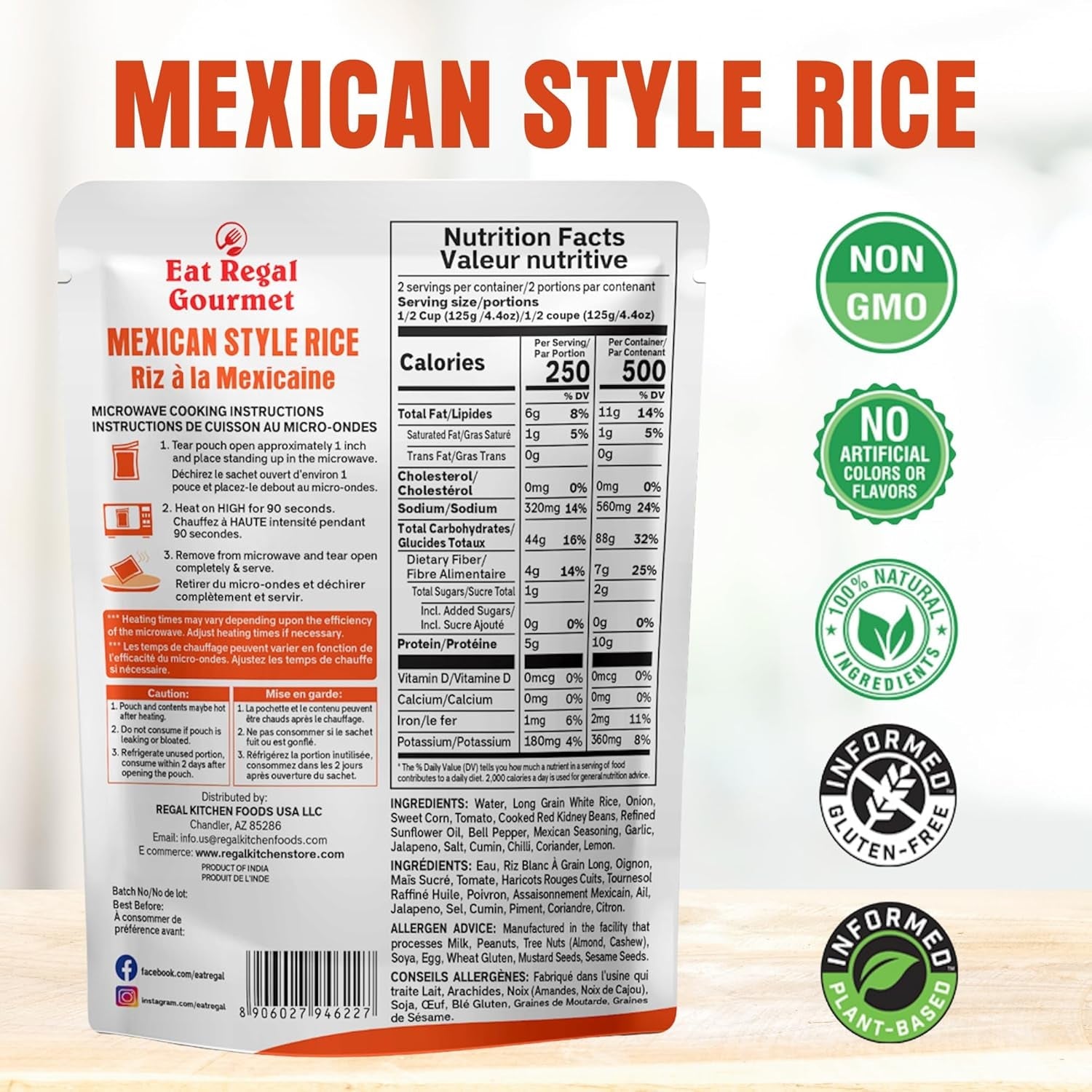 Heat & Eat Rice, Microwave Ready Rice in 90 Seconds, 3 Flavor Variety Pack, (6 Pack)