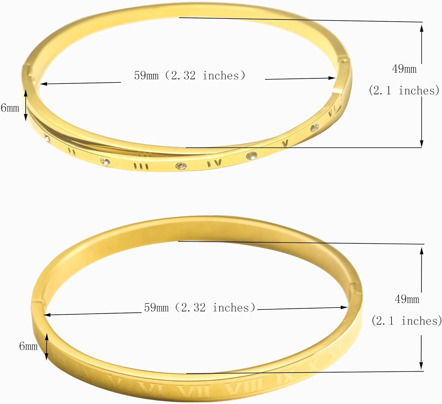 Roman Numeral Series Glossy Roman Numeral Bracelet, Fashion Bracelet for Men and Women, Gold, Silver, Rose Gold, Three-Color Stainless Steel Bracelet