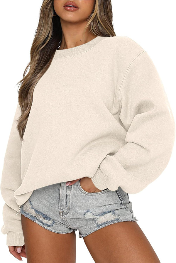 Women'S Sweatshirts Hoodies Crewneck Oversized Fleece Pullover Sweaters Cute Top Y2K Teen Girls Preppy Clothes 2024
