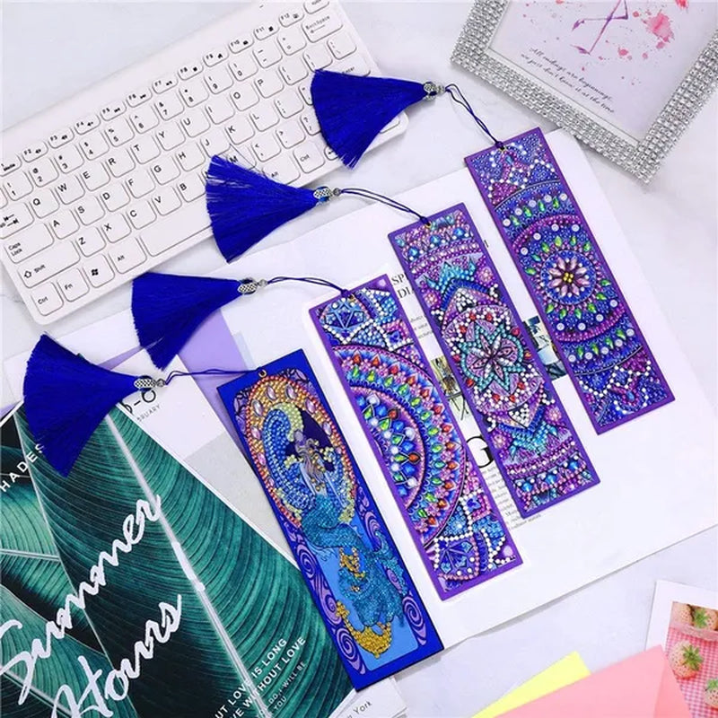 5D Diamond Painting Bookmark Kits DIY Special Shaped Diamond Painting Bookmark with Tassel Craft Supplies