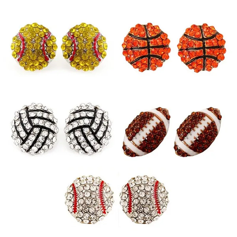 Sports Theme Diamond Zinc Alloy Earrings / Drop Earrings / Necklace