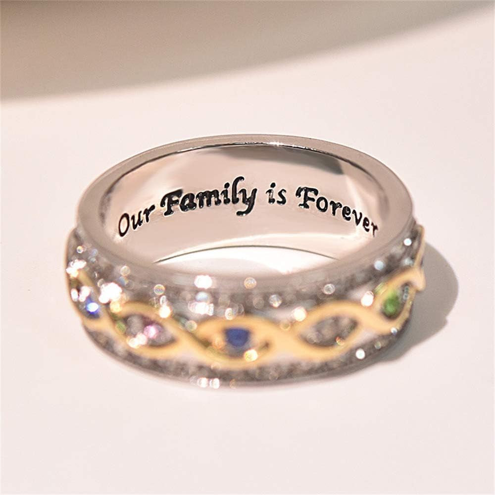 Fashion 18K Gold Ruby Sapphire Ring 925 Sterling Silver Shiny Full Diamond Ring Cubic Zirconia Promise Rings CZ Diamond Multi Row Ring Eternity Engagement Wedding Band Ring for Women