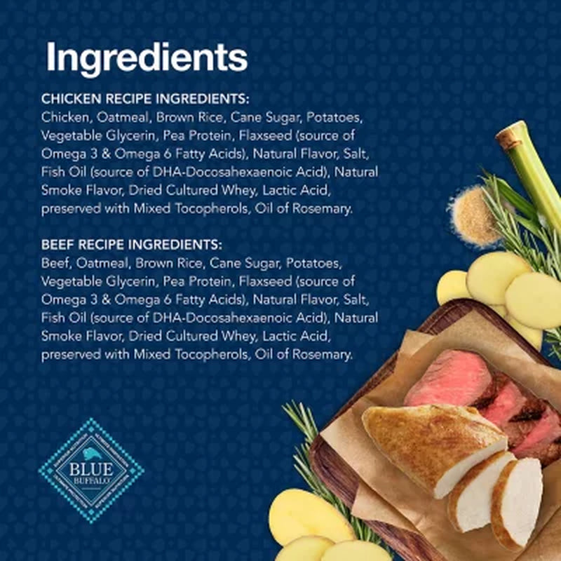 Blue Buffalo Blue Bits Chicken and Beef Variety Pack, Soft-Moist Training Treats, 2 Ct., 11 Oz.