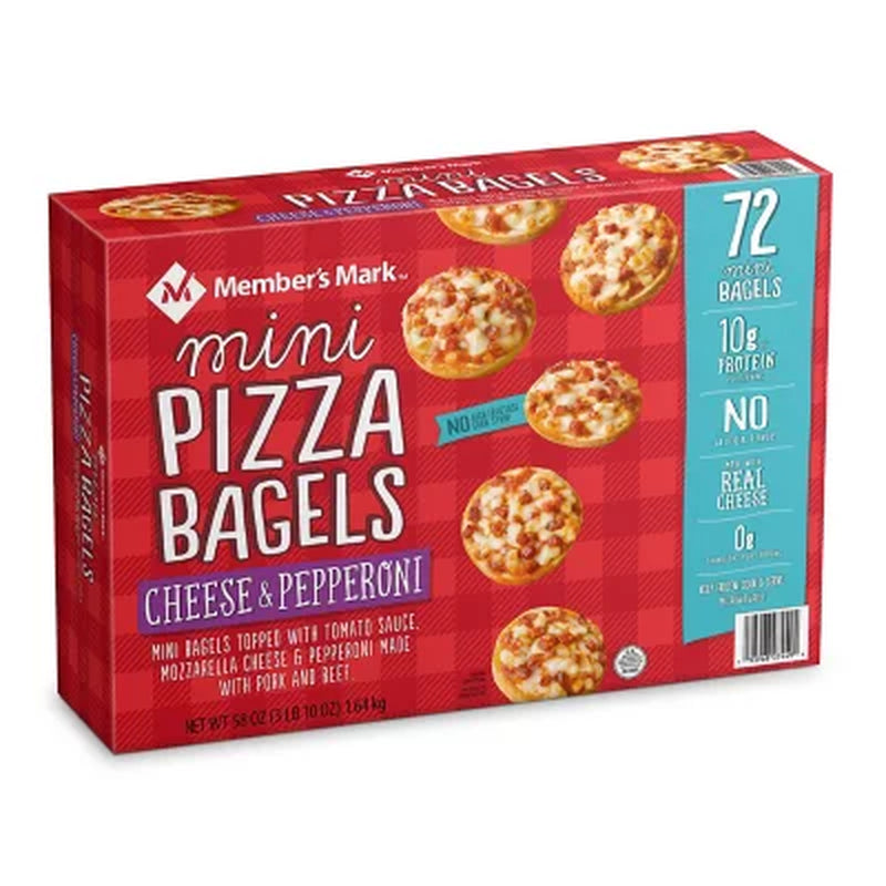 Member'S Mark Mini Pizza Bagels, Cheese & Pepperoni 72 Ct.