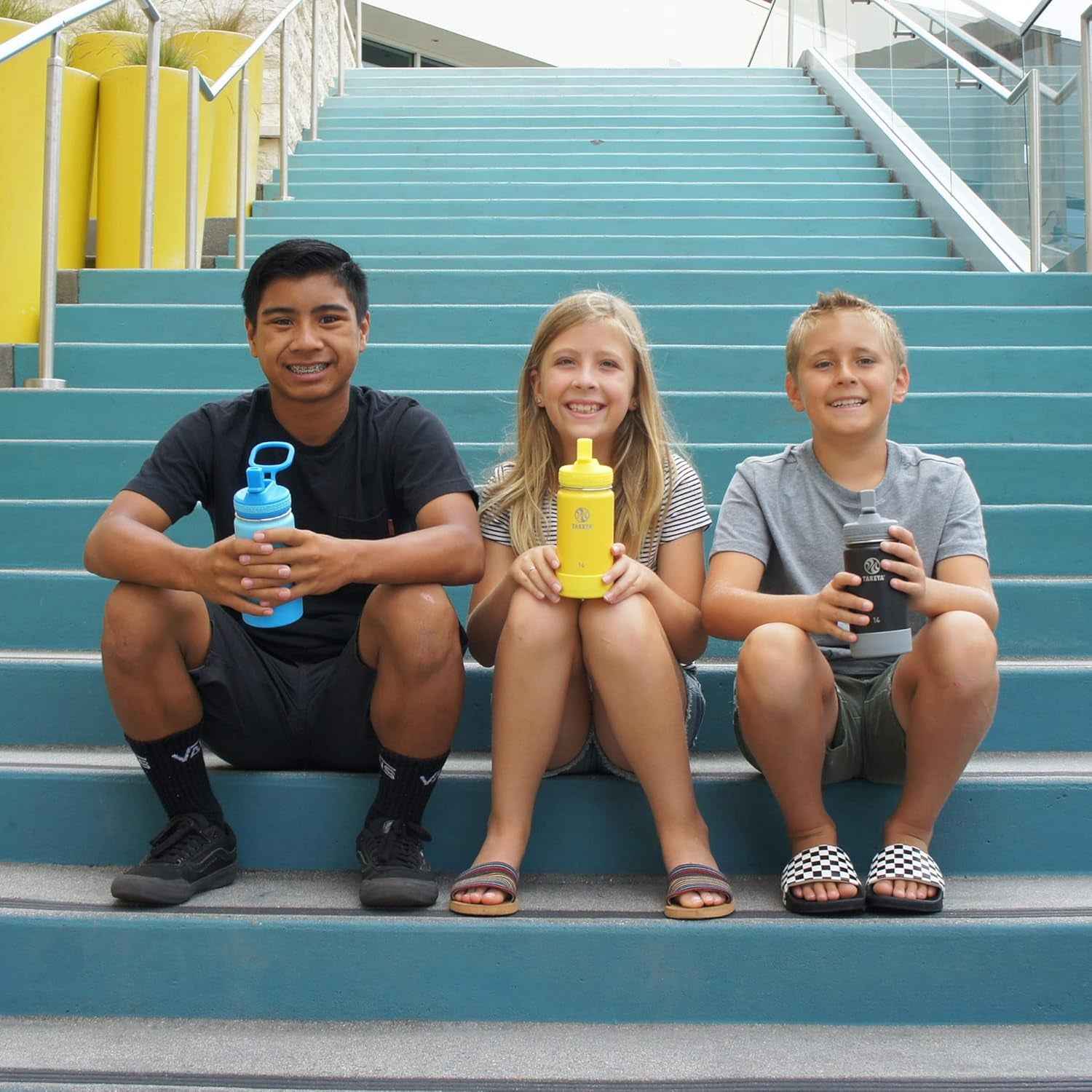 Actives Kids 14 Oz Vacuum Insulated Stainless Steel Water Bottle with Straw Lid, Atlantic Blue