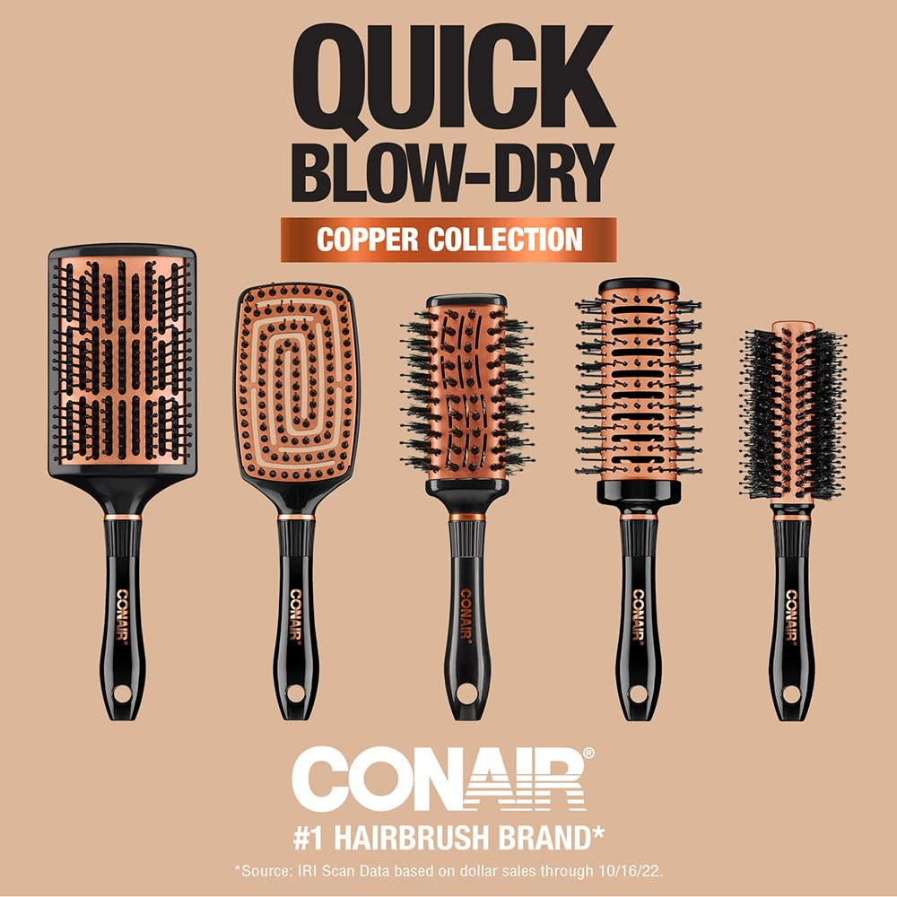 Copper Collection round Hair Dryer Brush - Blow Out Styler for Voluminous Looks