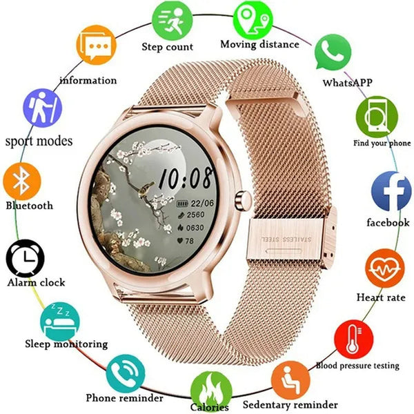 7.3mm Ultra Thin Multifunction Sport Smart Watches for Man Woman 2020 Intelligent Smartwatch Rose Gold Smartwatch Fitness Tracker Bracelet Blood Pressure for Android Ios[<>]