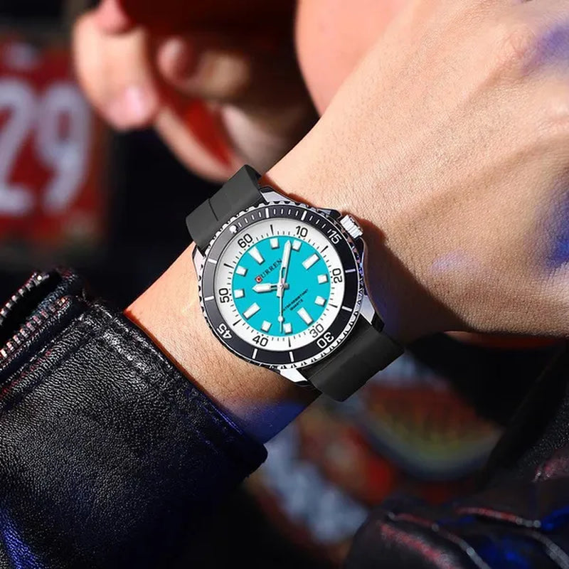 CURREN Watches For Men Luxury Silicone Strap Military Army Sports Watch Wristwatch Waterproof Luminous Male Clocks Relogio Masculino 8448