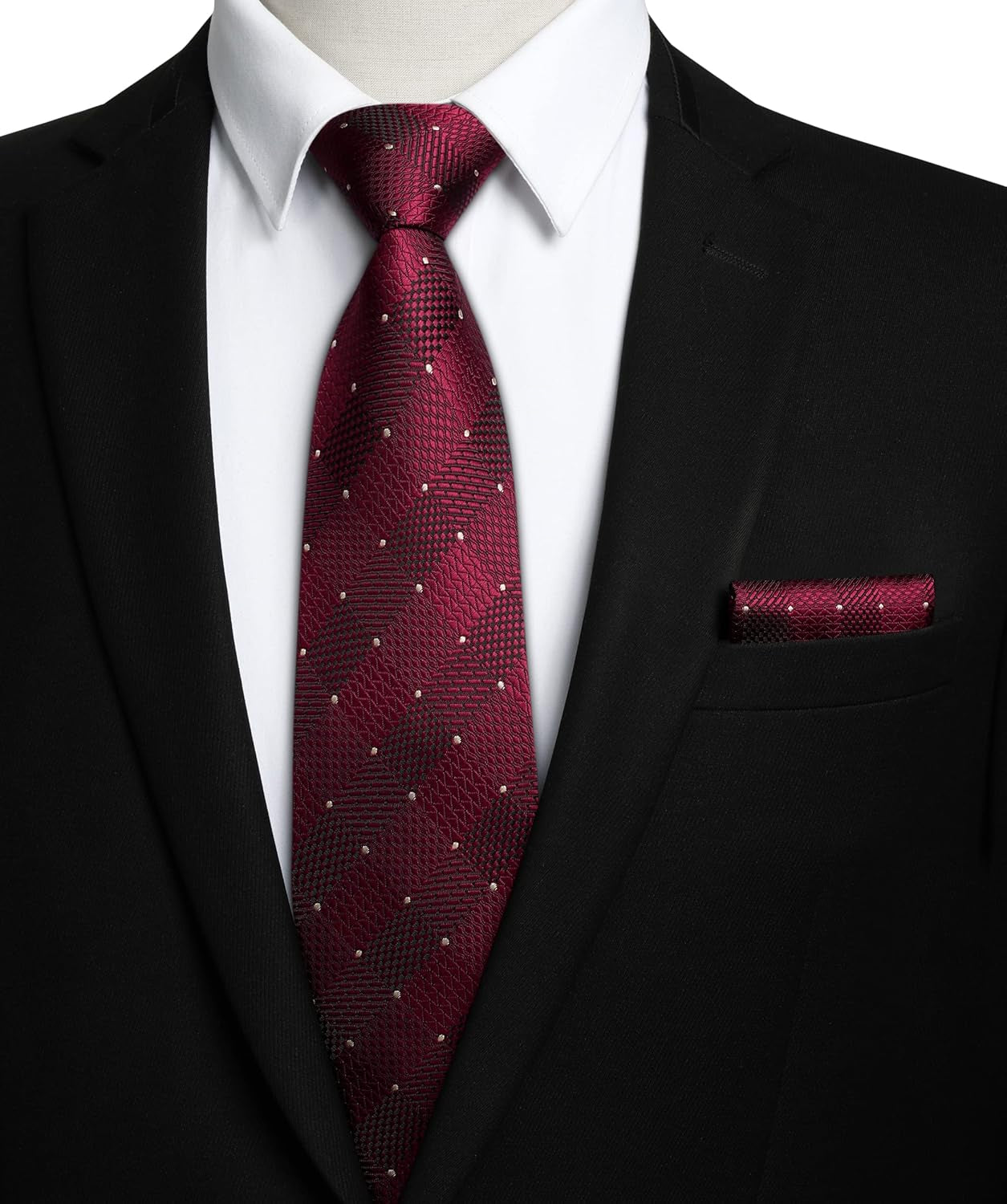 Ties for Men Silk Extra Long Tie and Pocket Square Classic Plaid Checkered 63 Inches Men'S Neckties Business