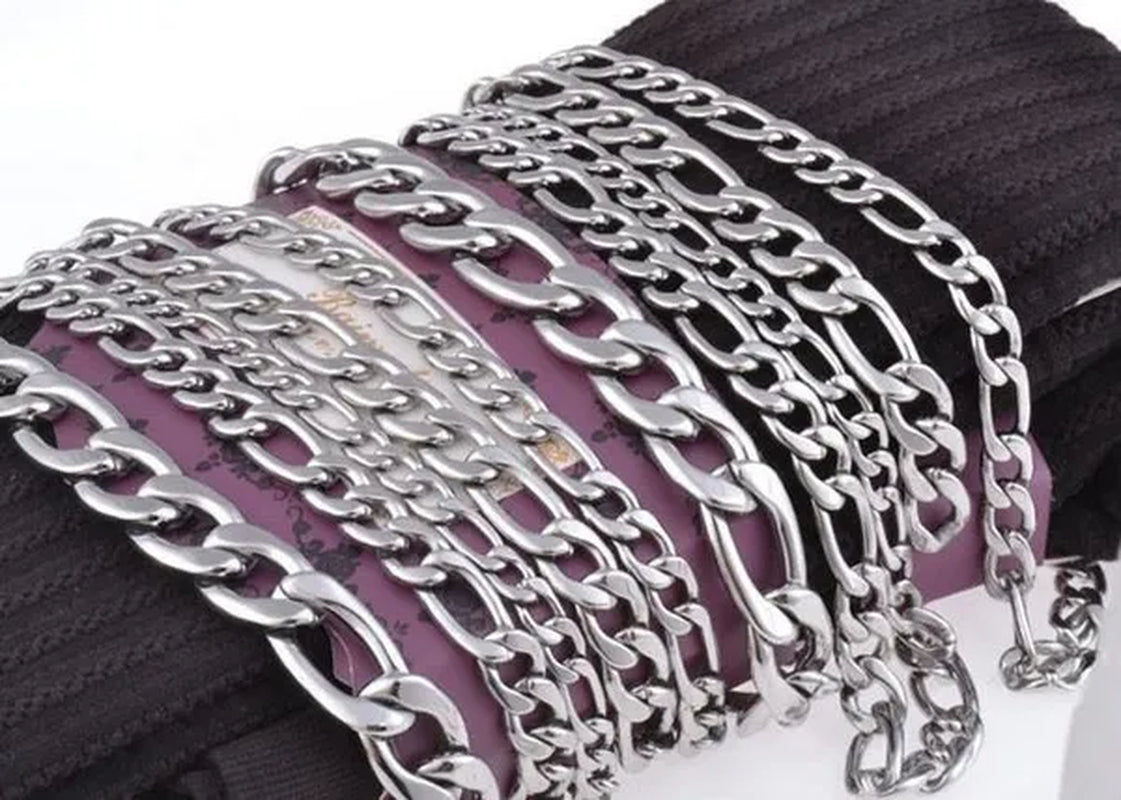 Wholesale High Quality 925 Sterling Silver Fashion Jewelry 2MM/4MM/6MM/8MM Women Men 925 Solid Silver Figaro Chain Necklace 16/18/20/22/24/26/28/30 Inches