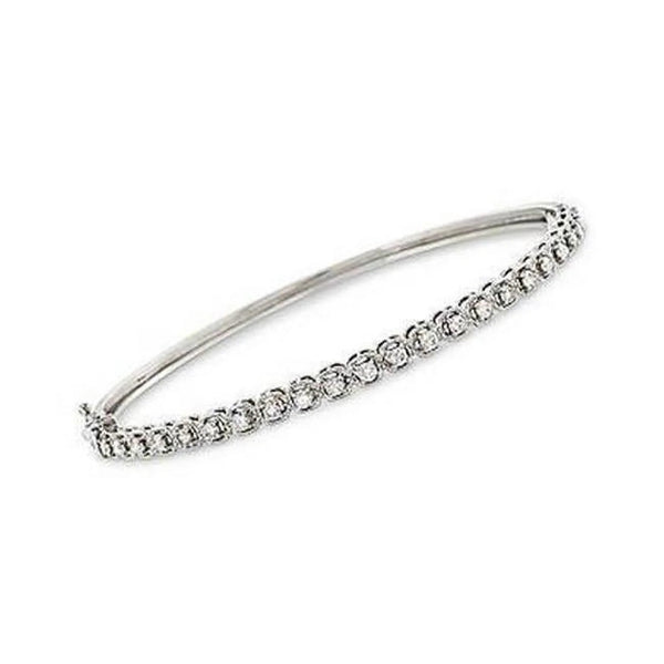 Enterprises 30103 3.60 CT Womens round Diamond Bangle Bracelet - White Gold