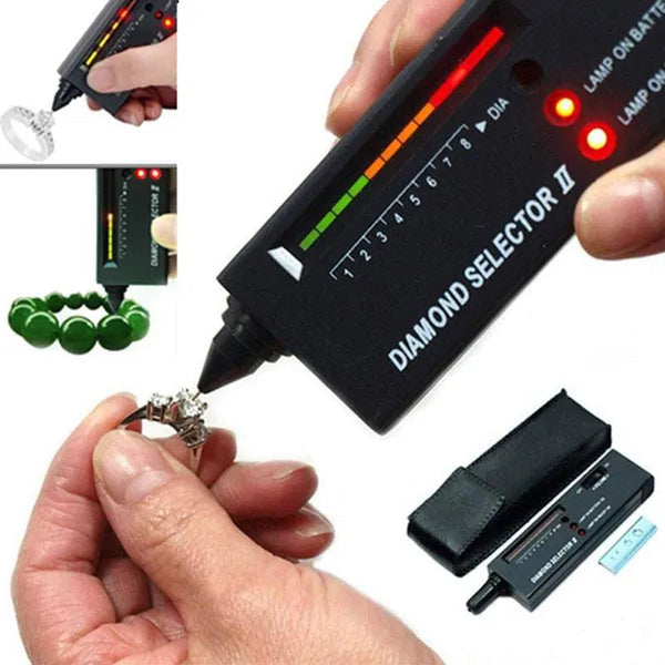 1PC Diamond Tester Gemstone Gem Selector Jewelry Watcher Tool LED Diamond Indicator Test Pen(Without Battery)