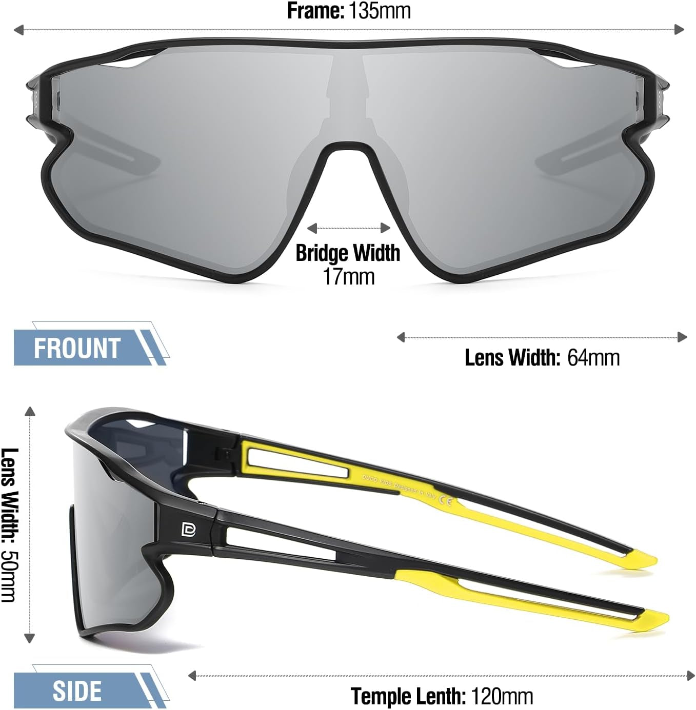 Kids Sunglasses Youth Baseball Sun Glasses Lightweight TR90 Frame UV400 Sports Cycling Shades for Boys Girls DK268