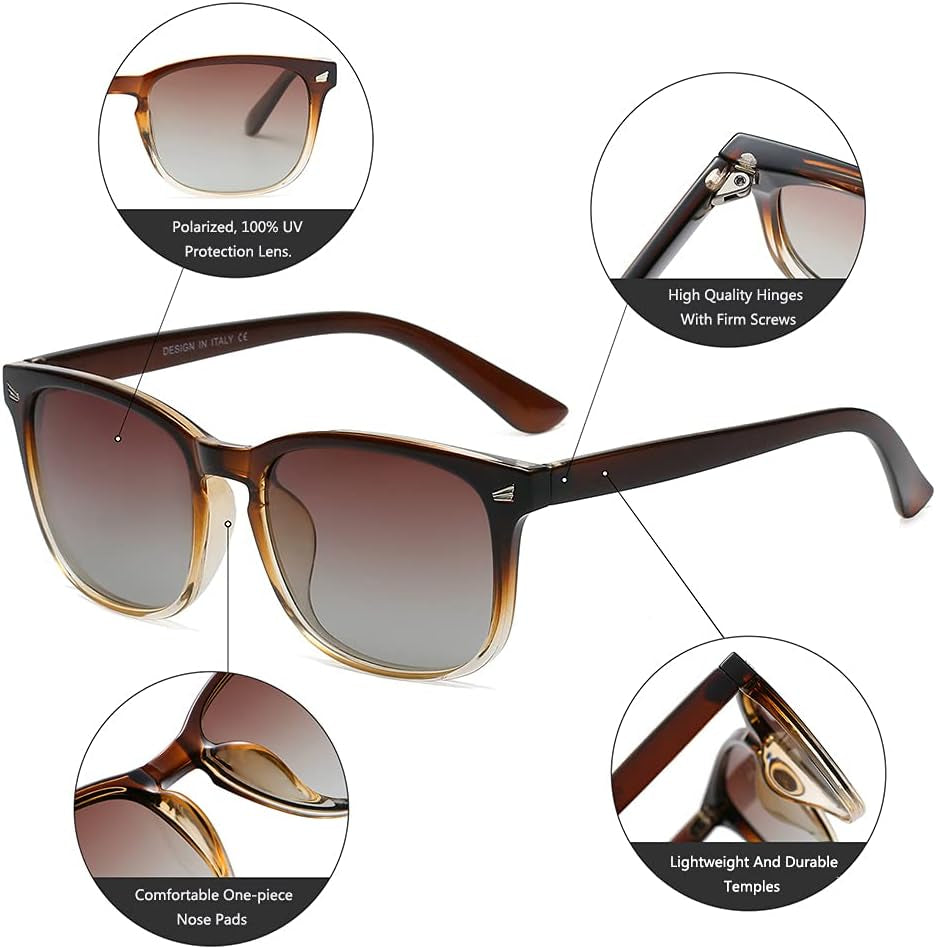 Polarized Sunglasses for Women Classic Retro Style 100% UV Protection