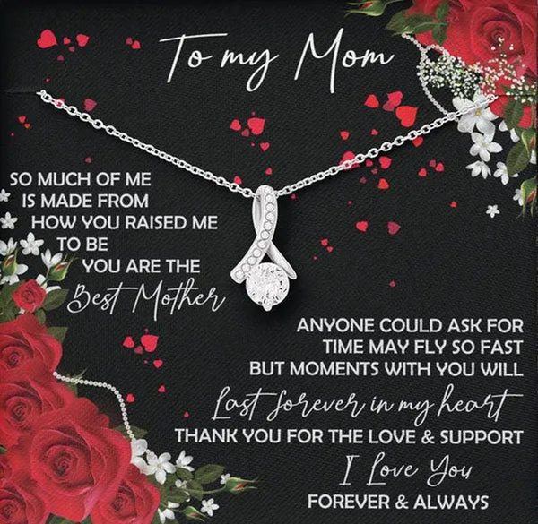To My Mom Necklace S925 Sterling Silver Alluring Diamond Necklace -Mother's Day Necklace Gift Best Mom Ever