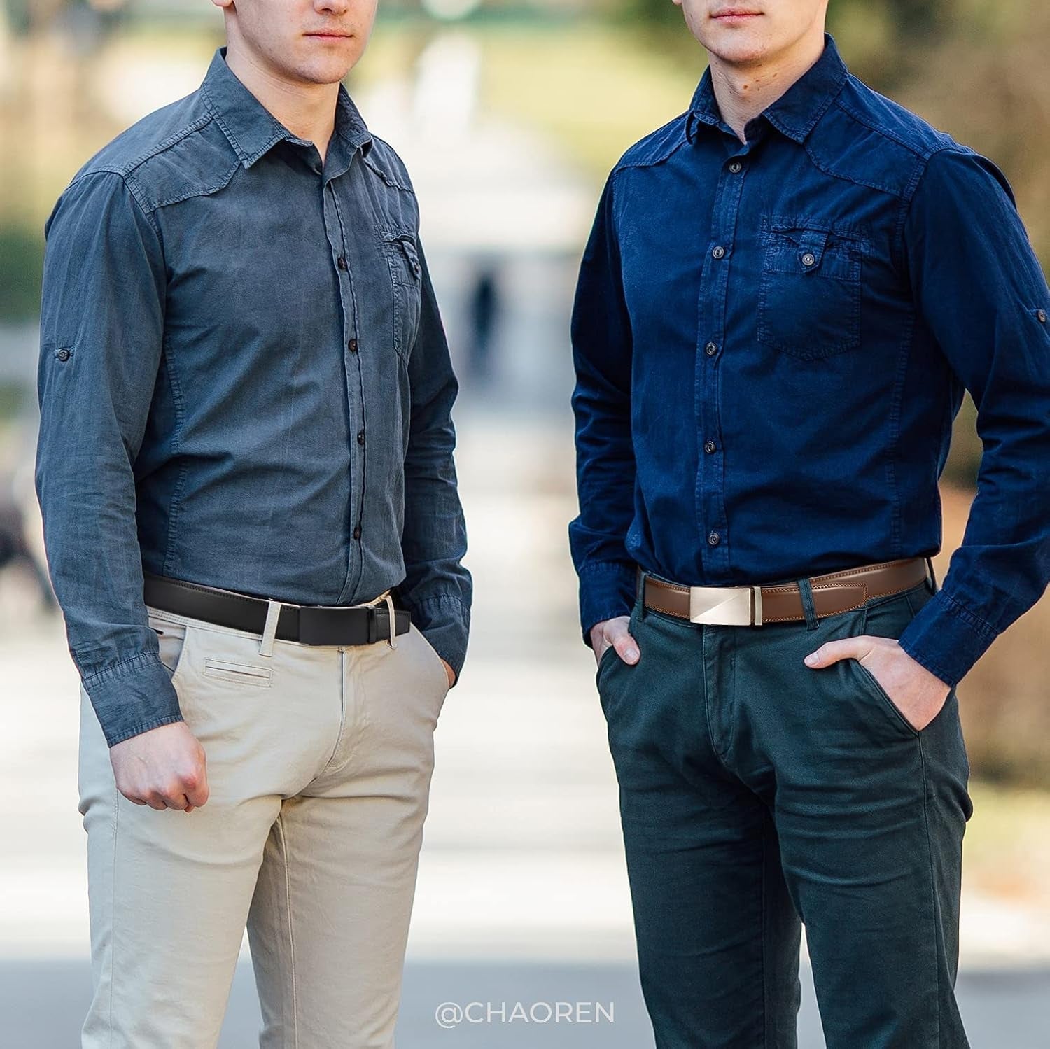 Leather Ratchet Belt Men 2 Pack - Customizable Fit, Effortless Style (35Mm)