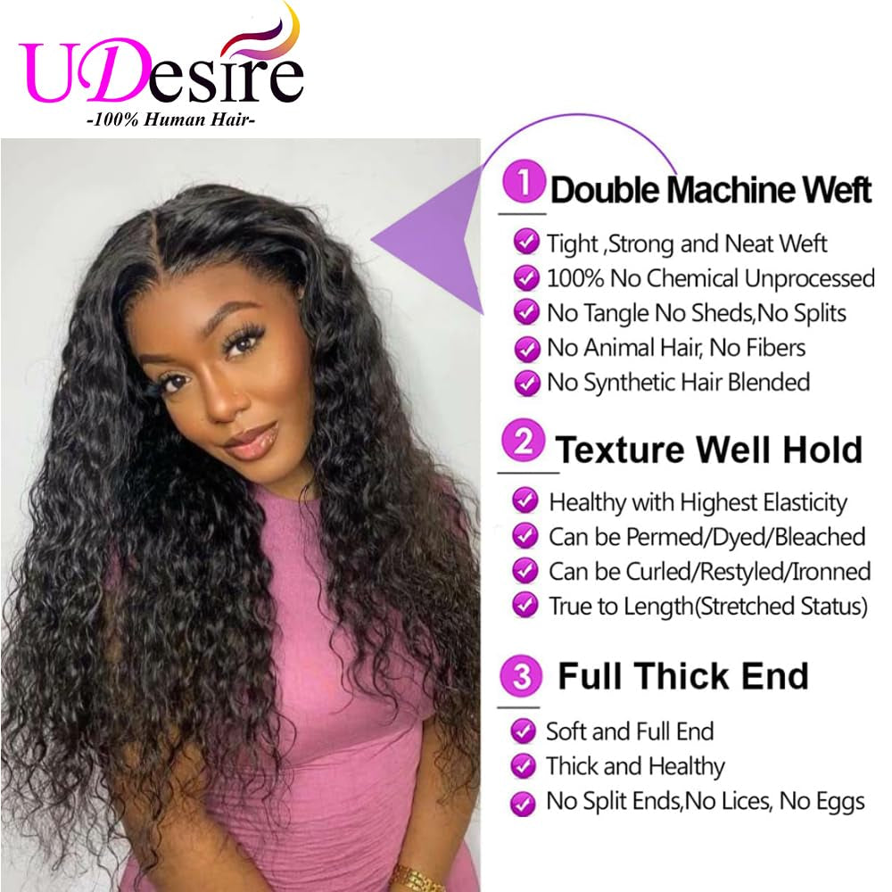 10A Brazilian Water Wave Human Hair Bundle 1 Bundle 100G 20Inch Water Wave Hair Extensions Curly Wave Bundles 1B# Color Brazilian Water Wave Human Hair Weave